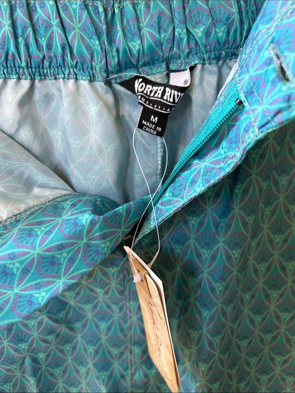 North River Skort Blue Geometric Print Skirt with Shorts SPF‎ Pockets NWT
